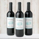 甘い小さなかぼちゃ水カラー男の赤ちゃんシャワー ワインラベル