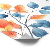 甘い小さなかぼちゃ青い赤ちゃんシャワー歓迎サイン ポスター (角)