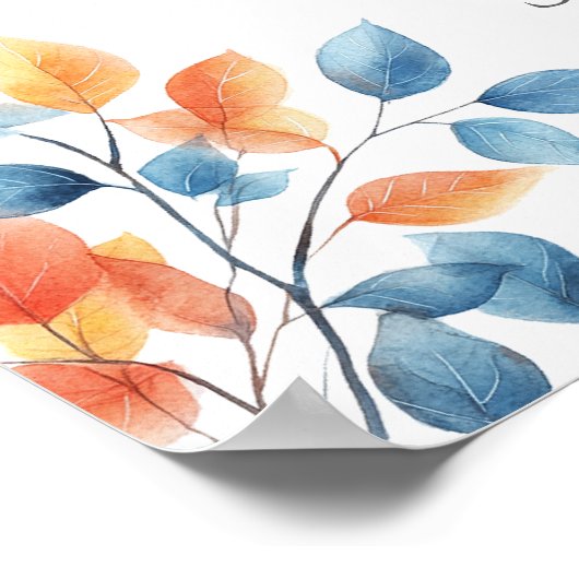 甘い小さなかぼちゃ青い赤ちゃんシャワー歓迎サイン ポスター (角)