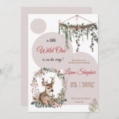 甘い小さなアドベンチャーウッドランドをテーマにした赤ちゃんシャワー 招待状 (正面/裏面)