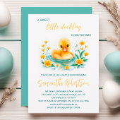 甘い小さなアヒルが赤ちゃんシャワーの途中にある 招待状