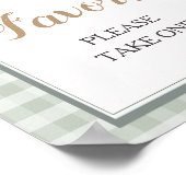 甘い小さなアヒルのギンガムベビーシャワーの好意 ポスター (角)