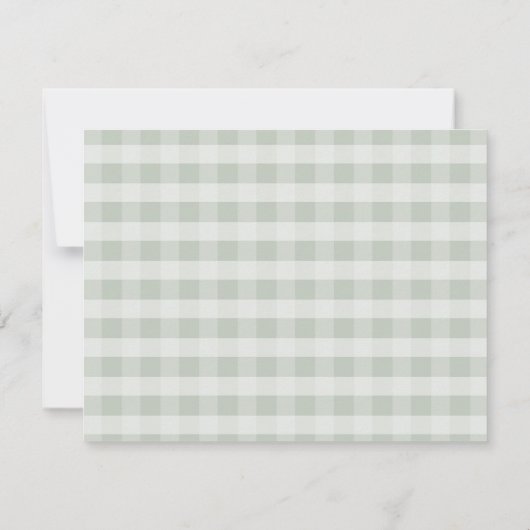 甘い小さなアヒルのマラードギンガムベビーシャワー サンキューカード (裏面)