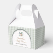 甘い小さなアヒルのマラードギンガムベビーシャワー フェイバーボックス (裏面サイド)
