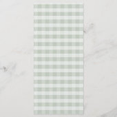 甘い小さなアヒルのマラードギンガムベビーシャワー メニュー (裏面)