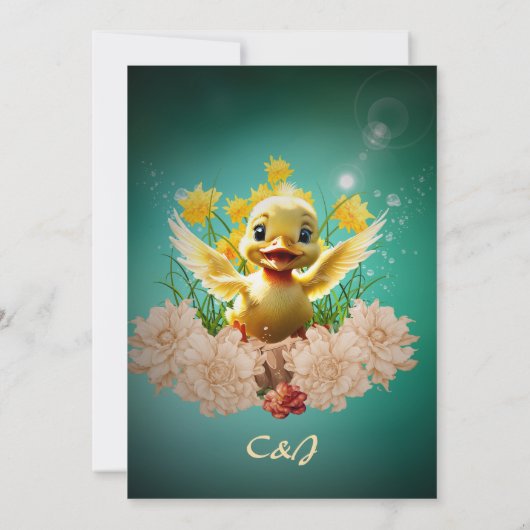 甘い小さなアヒル 招待状 (裏面)