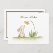 甘い小さなウサギの水の色の願い ポストカード (正面/裏面)