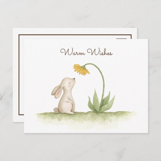 甘い小さなウサギの水の色の願い ポストカード (正面/裏面)