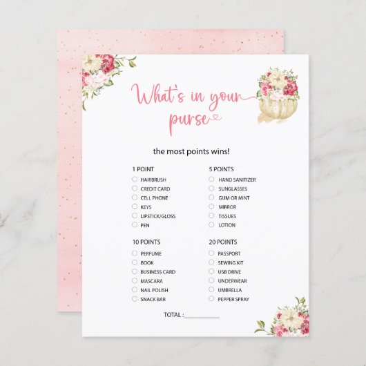 甘い小さなカボチャあなたの財布のゲームの中に何がある (正面/裏面)