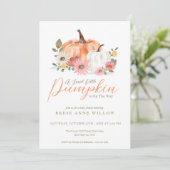 甘い小さなカボチャがワイルドフラワーのベビー 招待状 (スタンド正面)