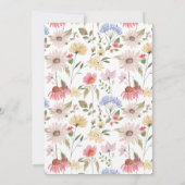 甘い小さなカボチャがワイルドフラワーのベビー 招待状 (裏面)