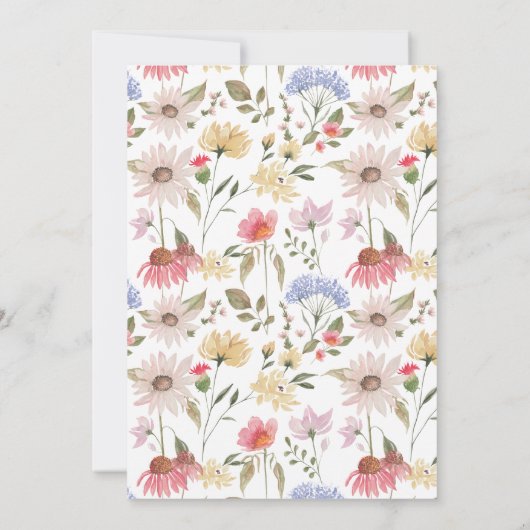 甘い小さなカボチャがワイルドフラワーのベビー 招待状 (裏面)