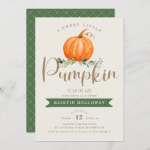 甘い小さなカボチャが赤ちゃんシャワーの途中にある