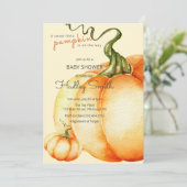 甘い小さなカボチャが赤ちゃんシャワーの途中にある 招待状 (スタンド正面)