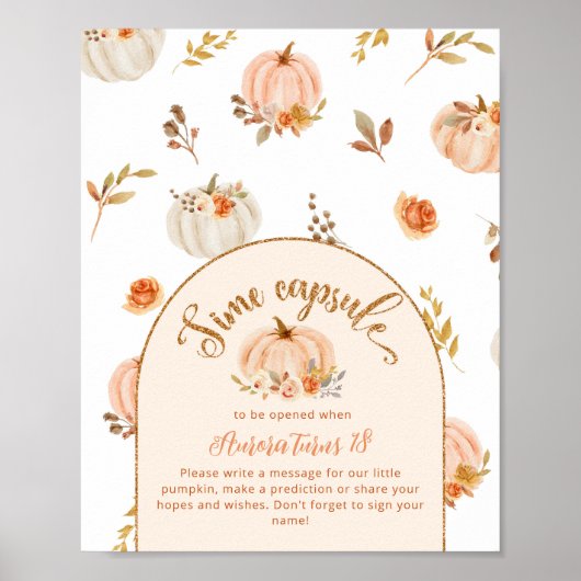 甘い小さなカボチャのタイムカプセルの誕生日 ポスター (正面)