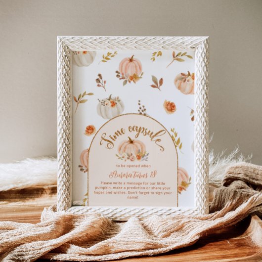 甘い小さなカボチャのタイムカプセルの誕生日 ポスター