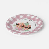 甘い小さなカボチャのピンクのプライド赤ちゃんシャワー女の子 ペーパープレート (アングル)