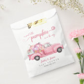 甘い小さなカボチャのピンクの女の子ベビーシャワー フェイバーバッグ (封をした状態)