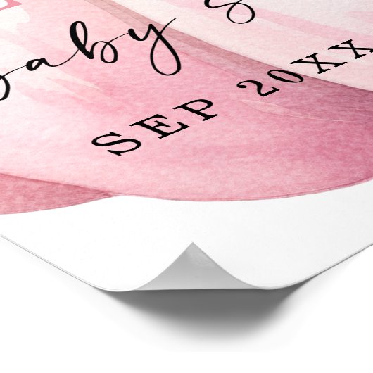 甘い小さなカボチャのピンクの赤ちゃんシャワーへようこそ ポスター (角)