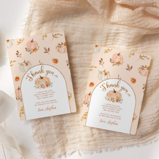 甘い小さなカボチャの誕生日感謝していあなた カード