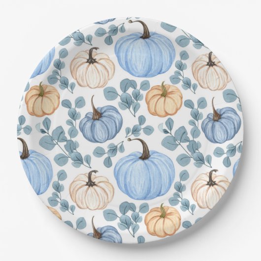 甘い小さなカボチャの赤ちゃんシャワー紙プレート ペーパープレート (正面)