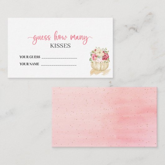 甘い小さなカボチャの赤ん坊シャワーいくつキス エンクロージャーカード (正面/裏面)