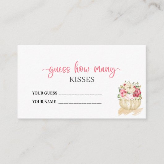 甘い小さなカボチャの赤ん坊シャワーいくつキス エンクロージャーカード (正面)