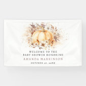 甘い小さなカボチャ中立の赤ちゃんシャワーへようこそ 横断幕 (横)