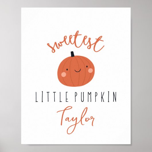 甘い小さなカボチャ名前をカスタムする ポスター (正面)