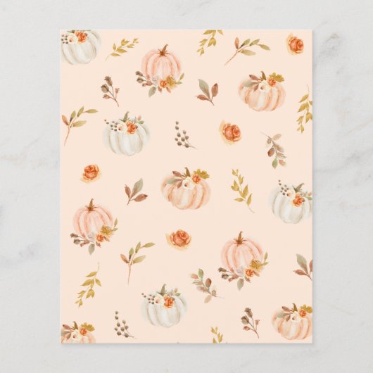 甘い小さなカボチャ時間カプセルメッセージカード (裏面)