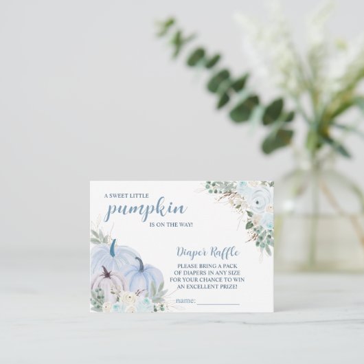 甘い小さなカボチャ秋の赤ちゃんシャワー囲い エンクロージャーカード (スタンド正面)