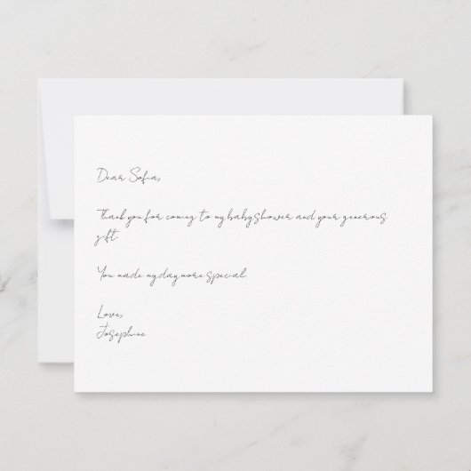 甘い小さなカボチャ赤ちゃんシャワーありがとうノート サンキューカード (裏面)