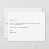 甘い小さなカボチャ赤ちゃんシャワーありがとうノート サンキューカード (裏面)