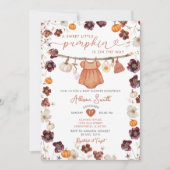 甘い小さなカボチャBoho赤ちゃん服ベビーシャワー 招待状 (正面)