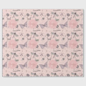 甘い小さなキラキラのピンクのベビー虫の虫の子供 ラッピングペーパー (フラット)