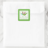 甘い小さなサルの双子ありがとう赤ちゃんシャワー スクエアシール (バッグ)