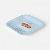 甘い小さなテディベア男の子の赤ちゃんシャワー ペーパープレート (傾斜あり)