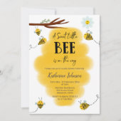 甘い小さなハチが赤ちゃんシャワーの途中にある 招待状 (正面)