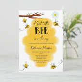 甘い小さなハチが赤ちゃんシャワーの途中にある 招待状 (スタンド正面)