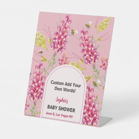 甘い小さなハチのサインのカスタム言葉 台座サイン (正面)