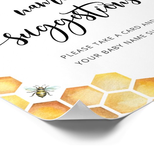 甘い小さなハチのベビー名の提案 ポスター (角)