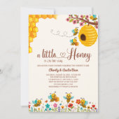 甘い小さなハチミツは、その方法ベビーシャワー 招待状 (正面)