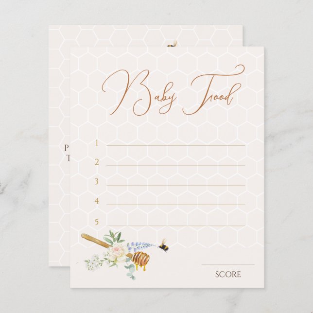 甘い小さなハニーシャワーベビー食のゲームを推測 (正面/裏面)