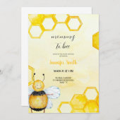 甘い小さなハニーバビシャワー招待状 招待状 (正面/裏面)