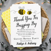 甘い小さなハニービージェンダーのパーティー サンキューカード