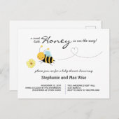 甘い小さなハニービールカップル赤ちゃんシャワー インビテーションポストカード (正面/裏面)