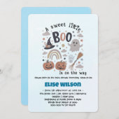 甘い小さなハロウィーンのブーが進行中 招待状 (正面/裏面)