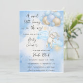 甘い小さなバニーが赤ちゃんシャワーの途中にある 招待状 (スタンド正面)