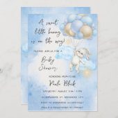 甘い小さなバニーが赤ちゃんシャワーの途中にある 招待状 (正面/裏面)