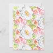 甘い小さなバニーが途中にあるベビー散水 招待状 (裏面)